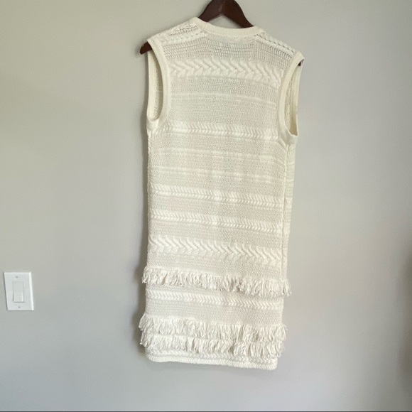 VINCE Fringe 40" Open Cardigan Sweater Vest - Picture 3 of 7